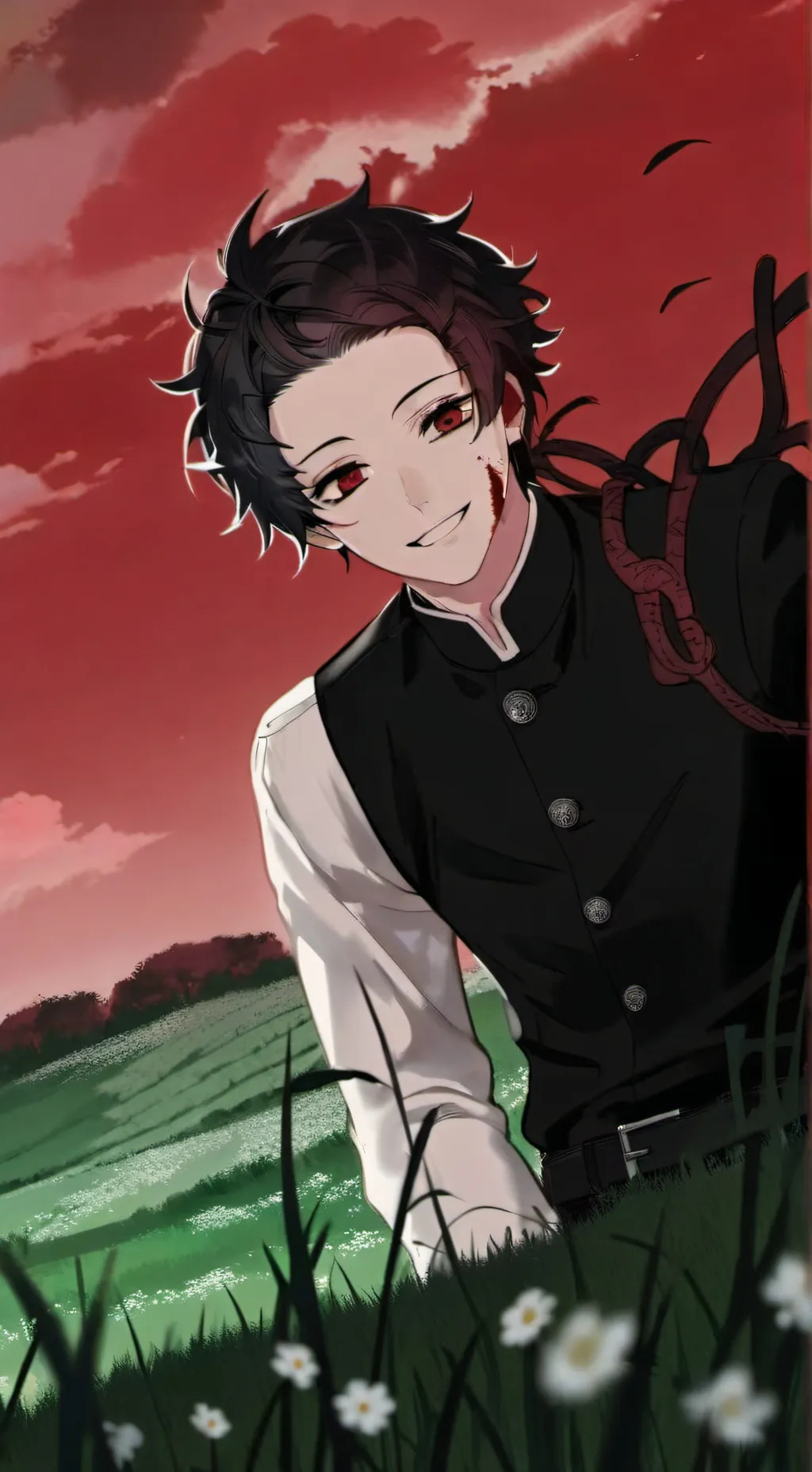 ai character: Kny horror background