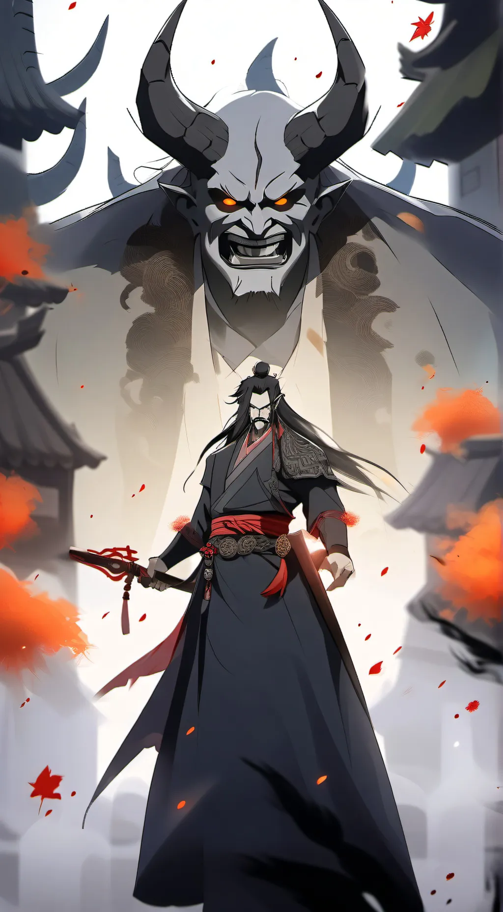 ai character: evil army vs good  background