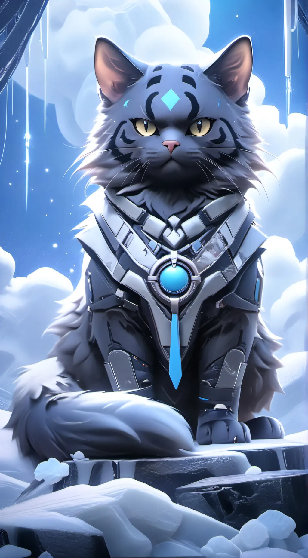 ai character: A strong cat background