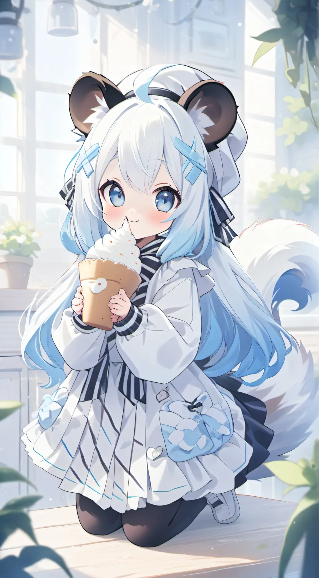 ai character: Snowball Skunk Furry background