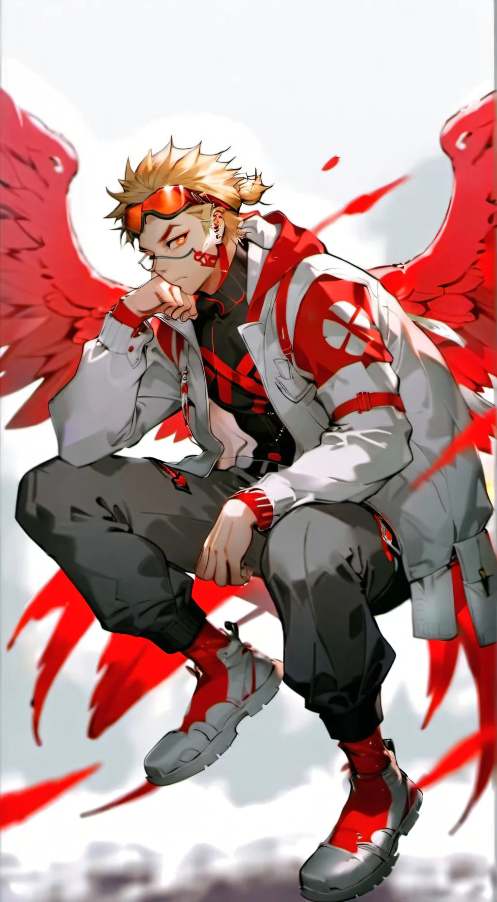 ai character: Hawks mort😢😭 background