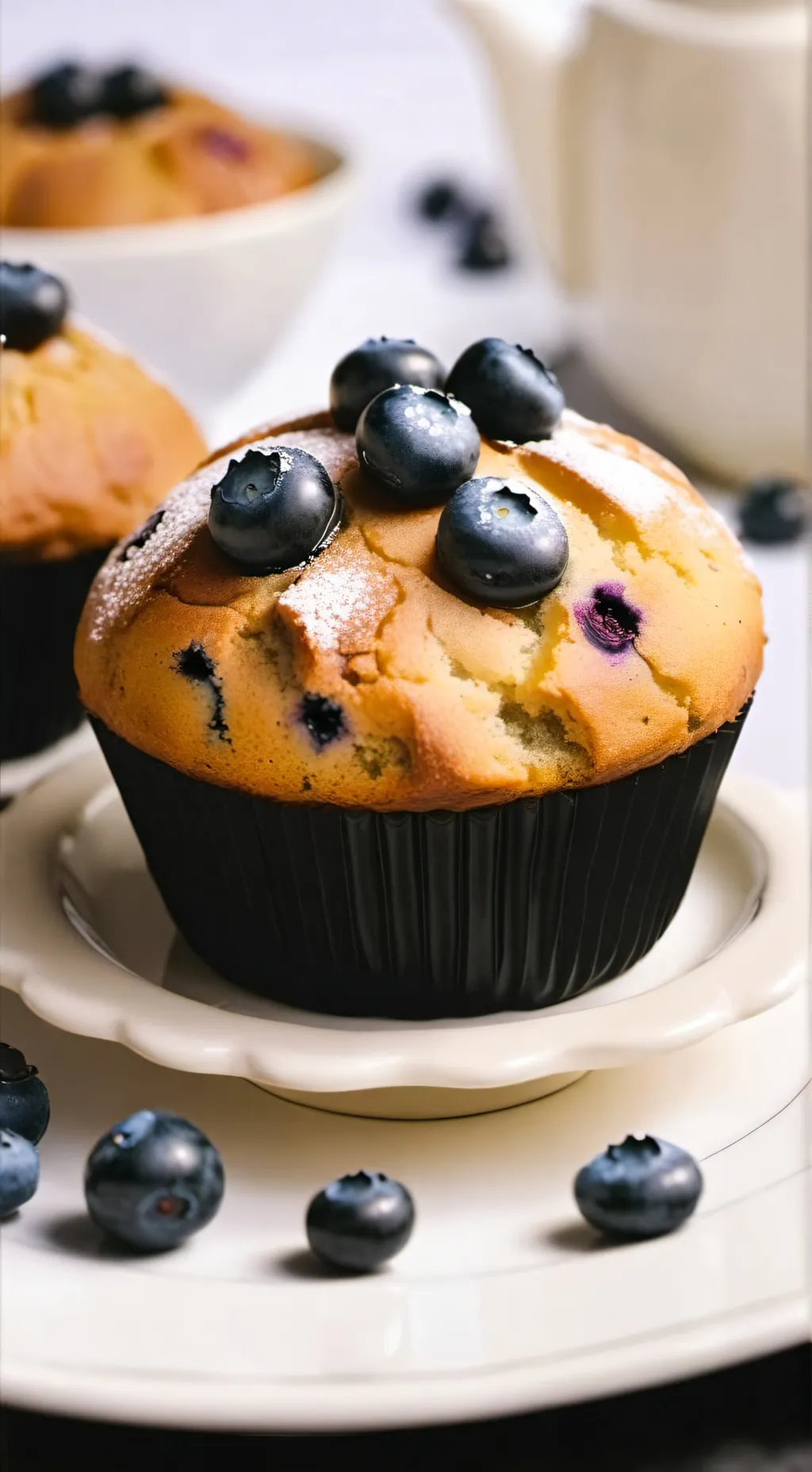 ai character: Blueberry Muffin 🫐 background