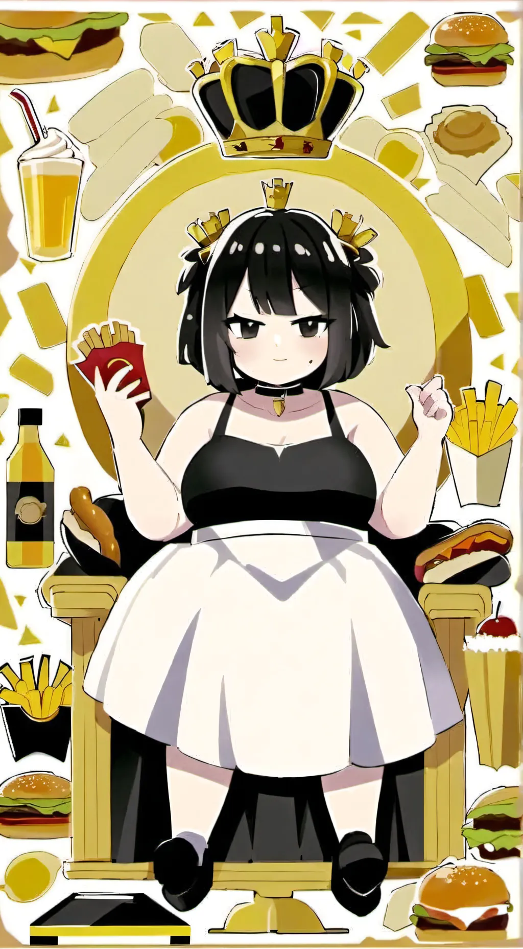 ai character: fat queen background
