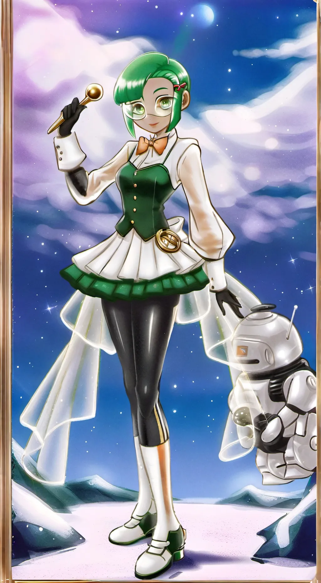 ai character: vee the tv girl  background