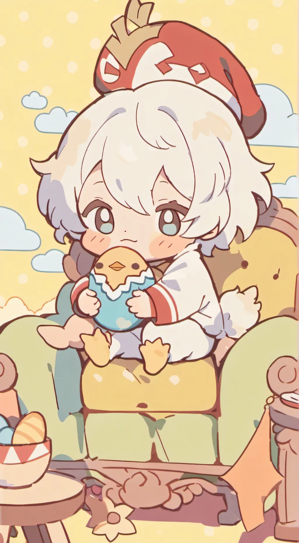 ai character: Chicken Baby 🐣 background