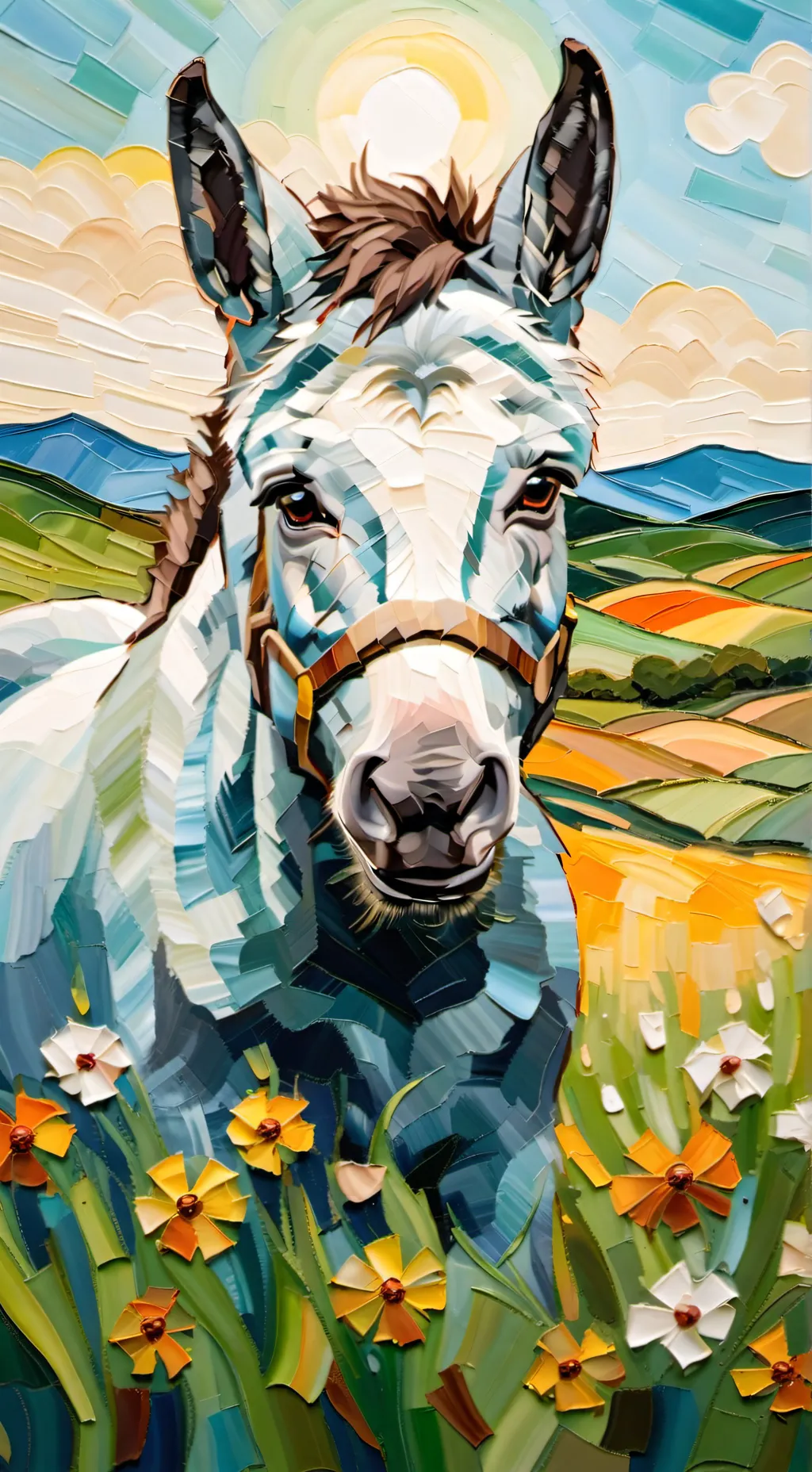 ai character: Patchwork background