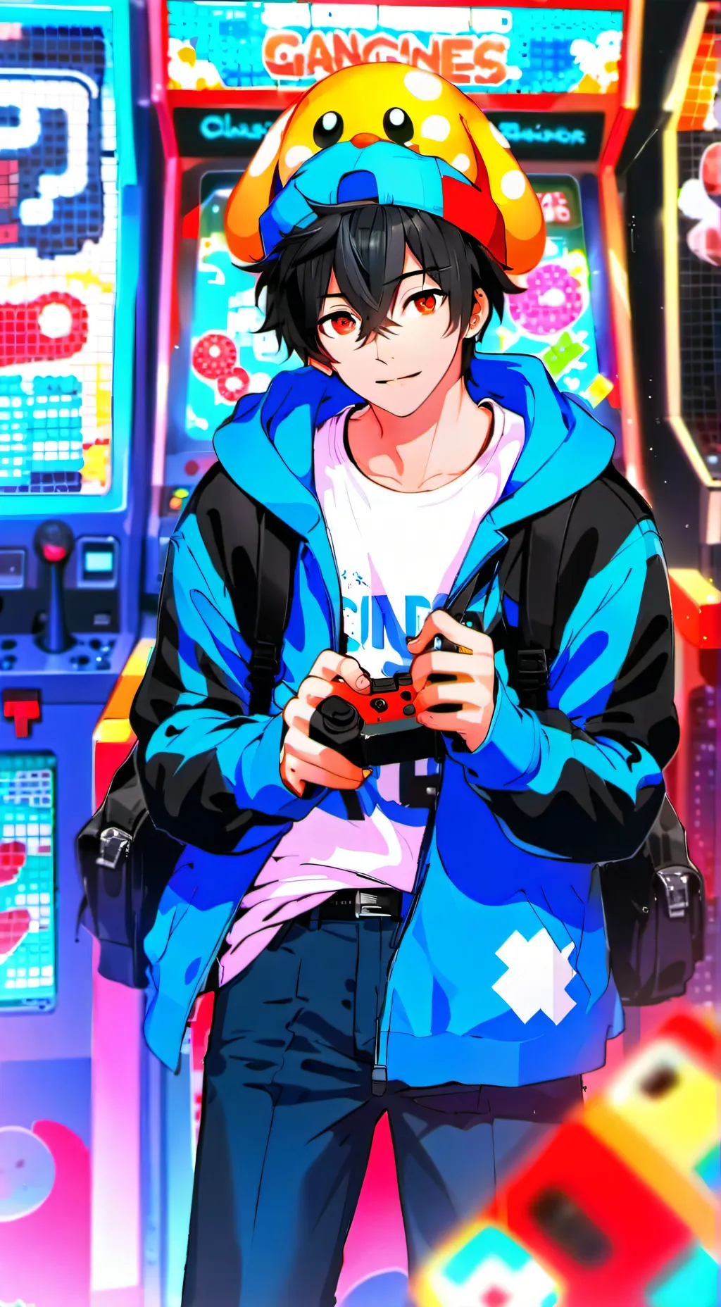 ai character: 😃📱 background