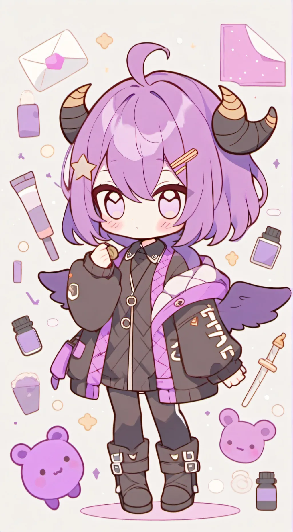 ai character: durple background