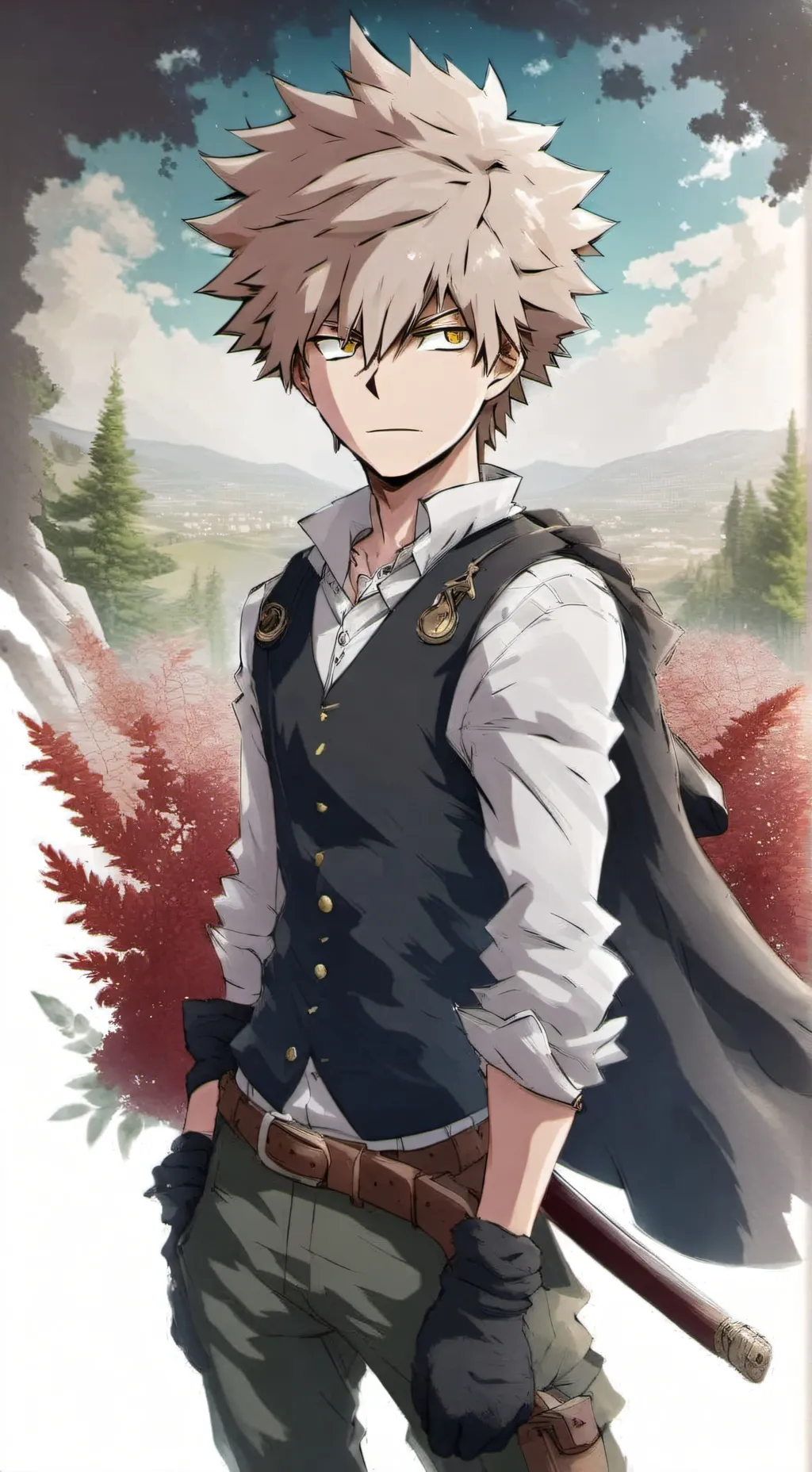 ai character: Bakugo Katsuki  background