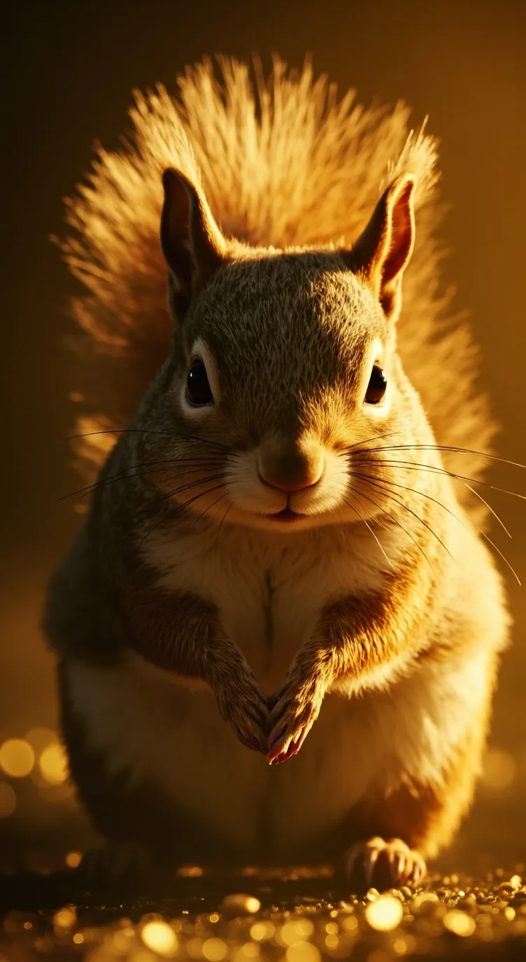 ai character: Gold Male Squirrel background