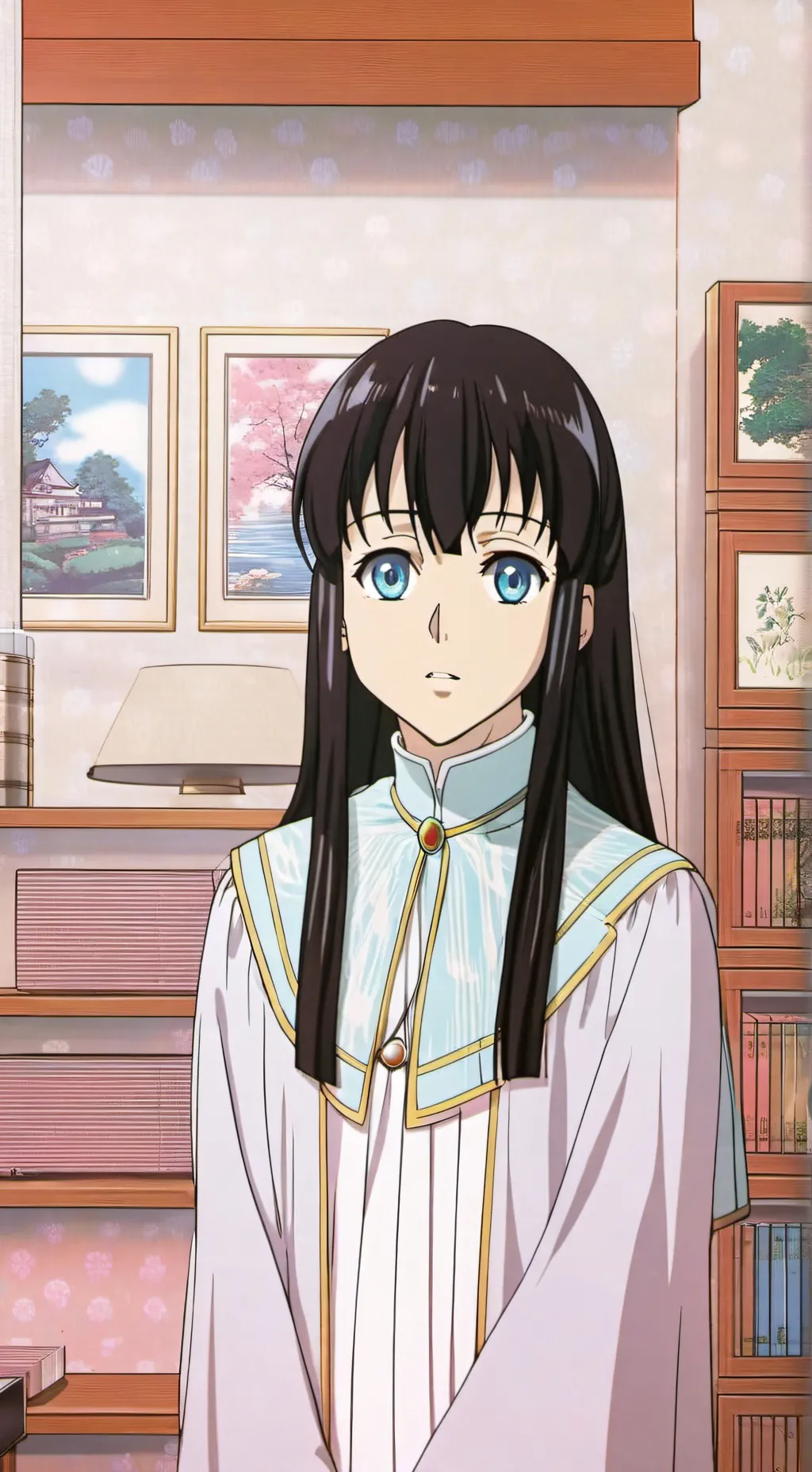 ai character: Burned Haori background