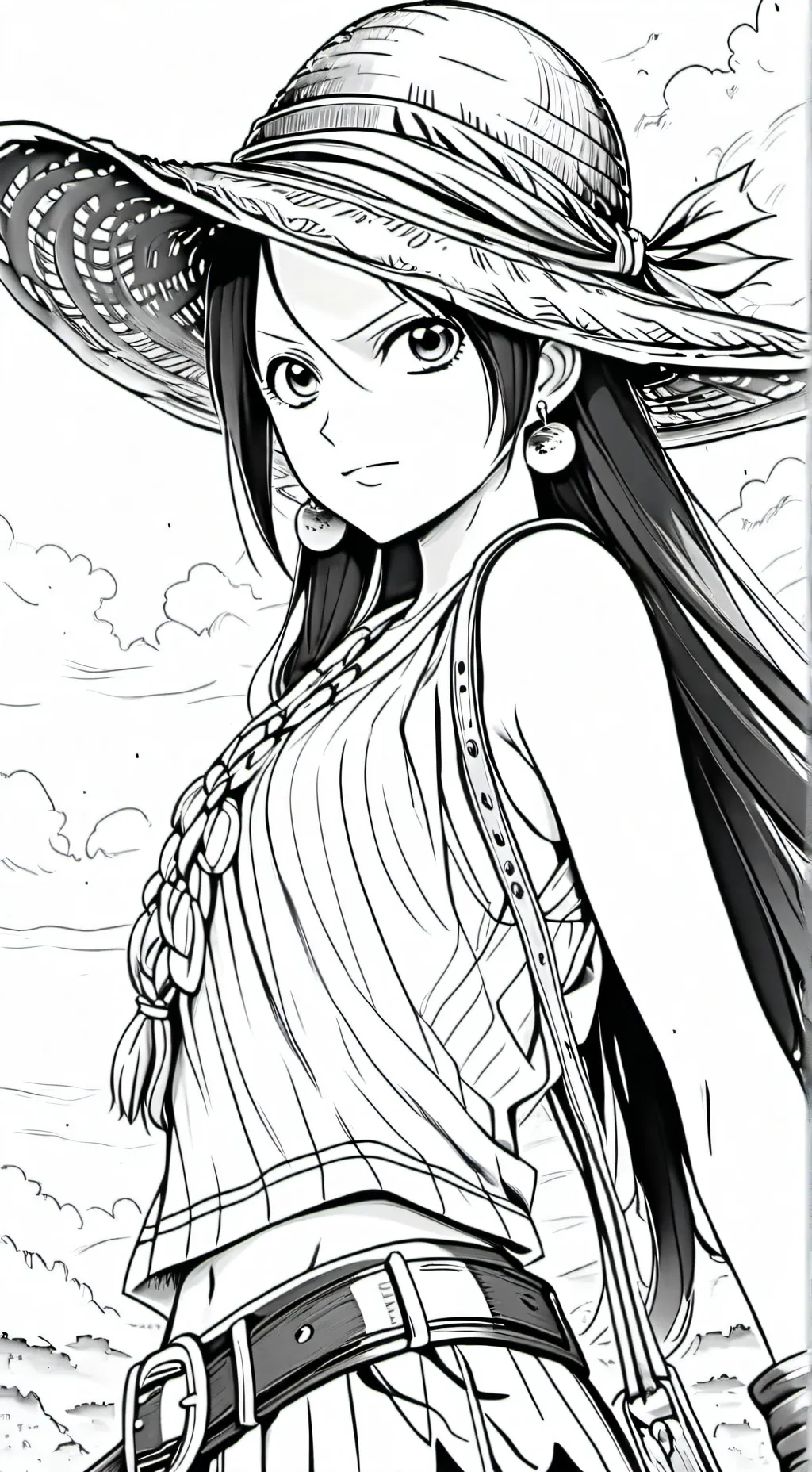 ai character: Sombreros de paja background
