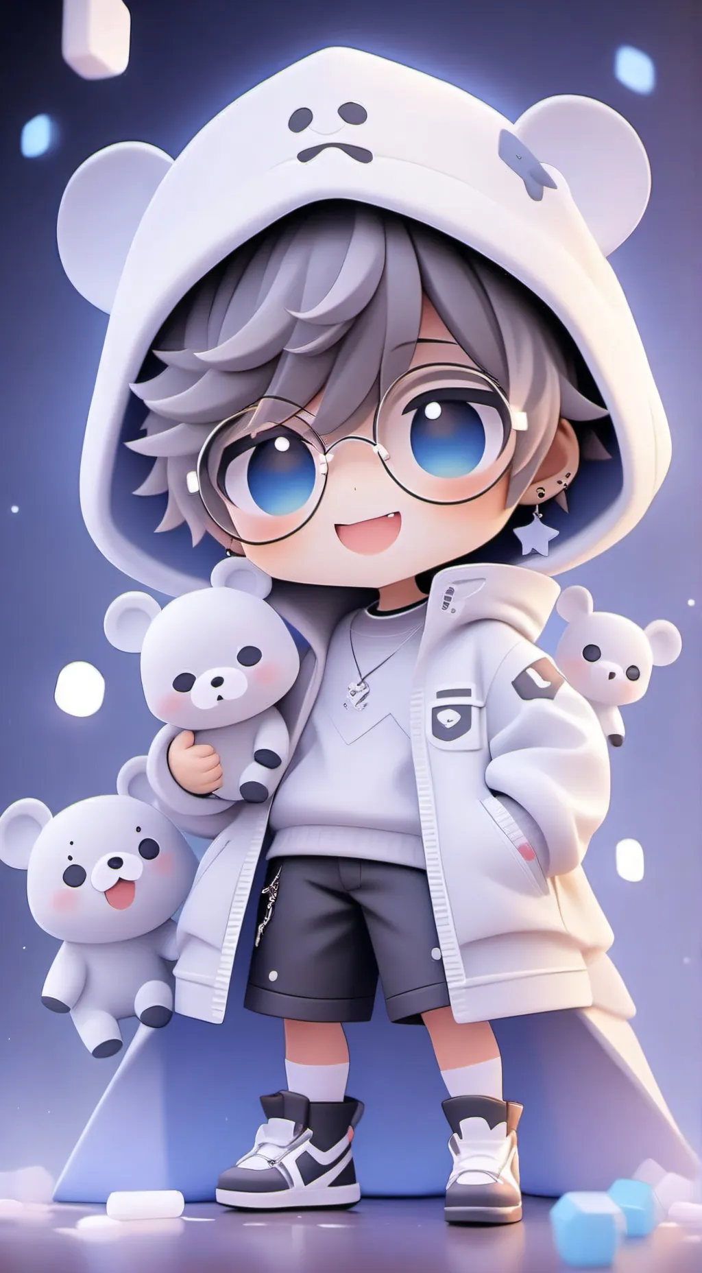 ai character: 🎉🥳🎉😂🤣😂😂 background