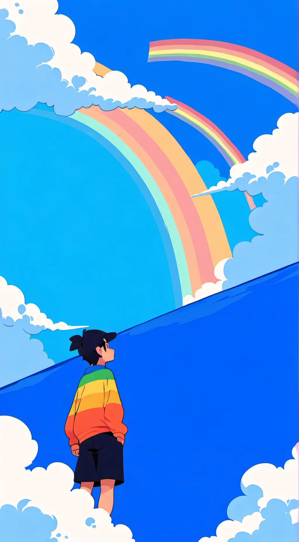 ai character: Cyan background