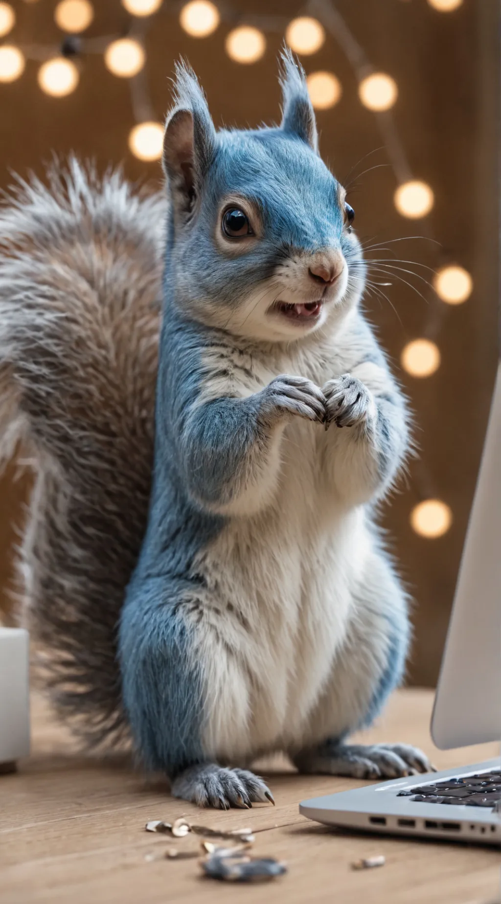 ai character: Blue Male Squirrel background