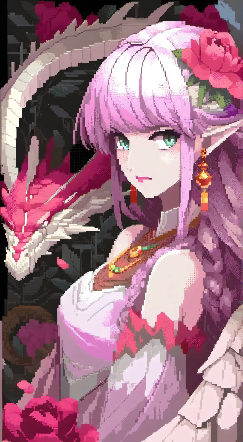 ai character: Dragona del cerezo background