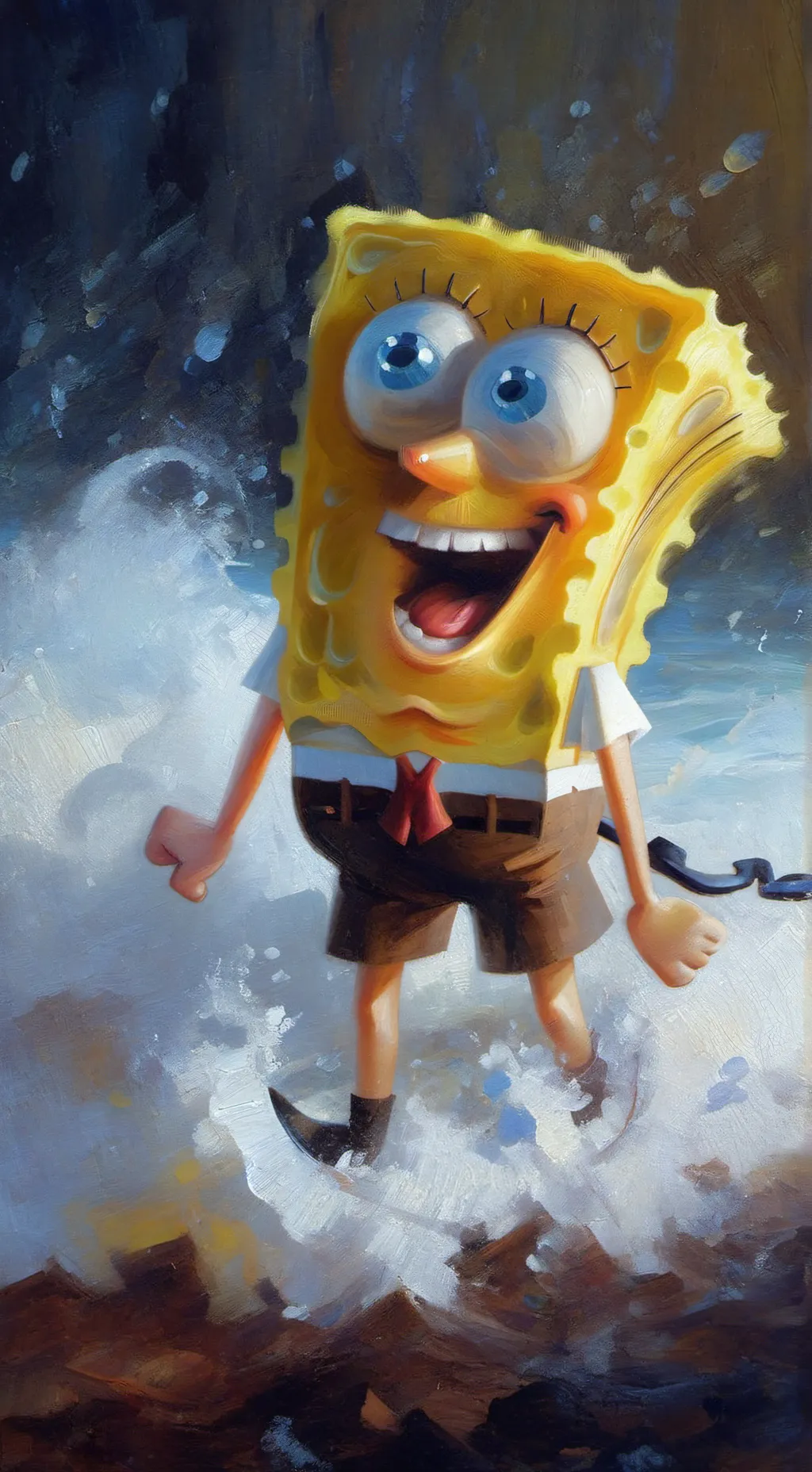 ai character: FAKE JS MEME background