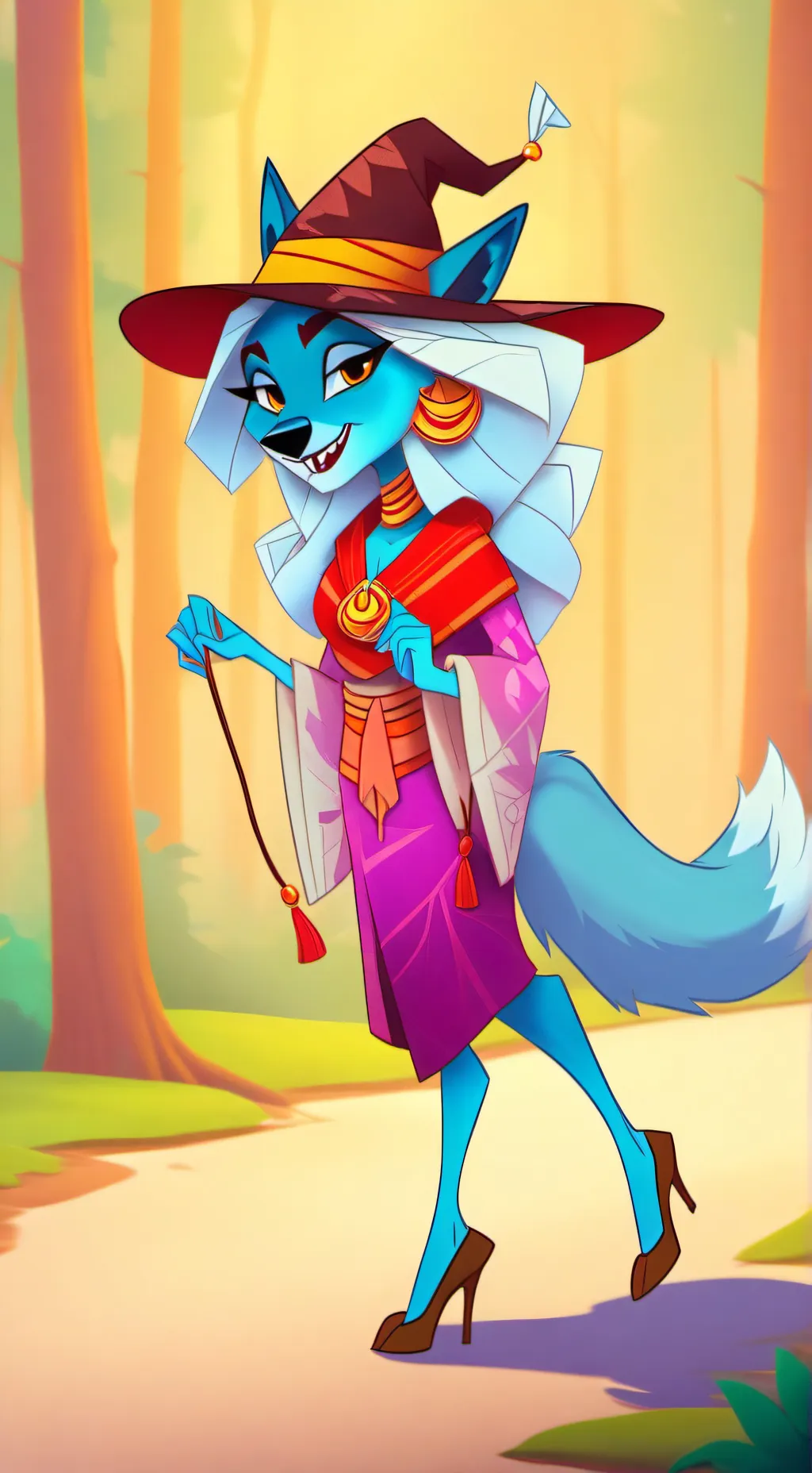 ai character: Laya x Wolf background