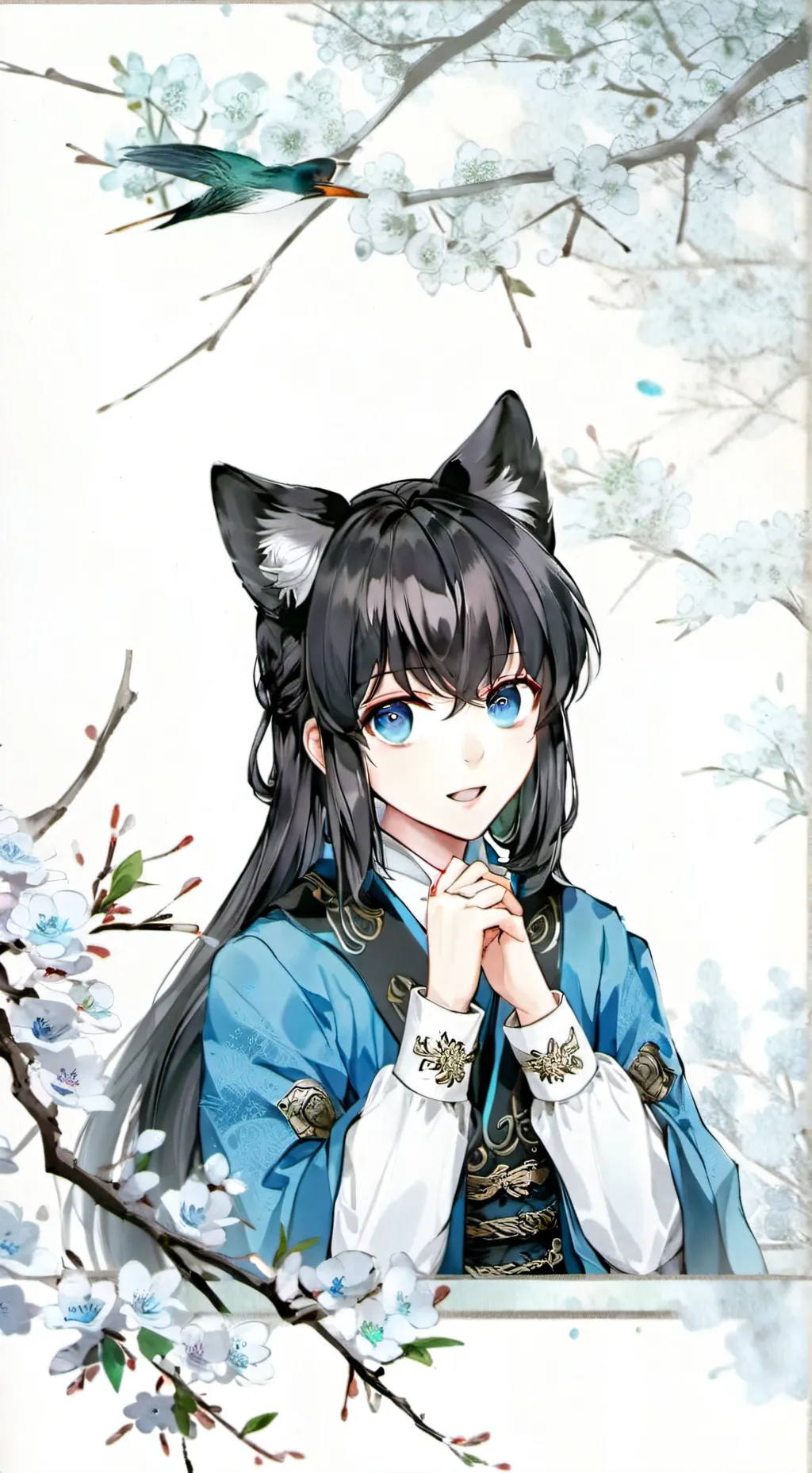 ai character: Muichiro cat😮🐱 background