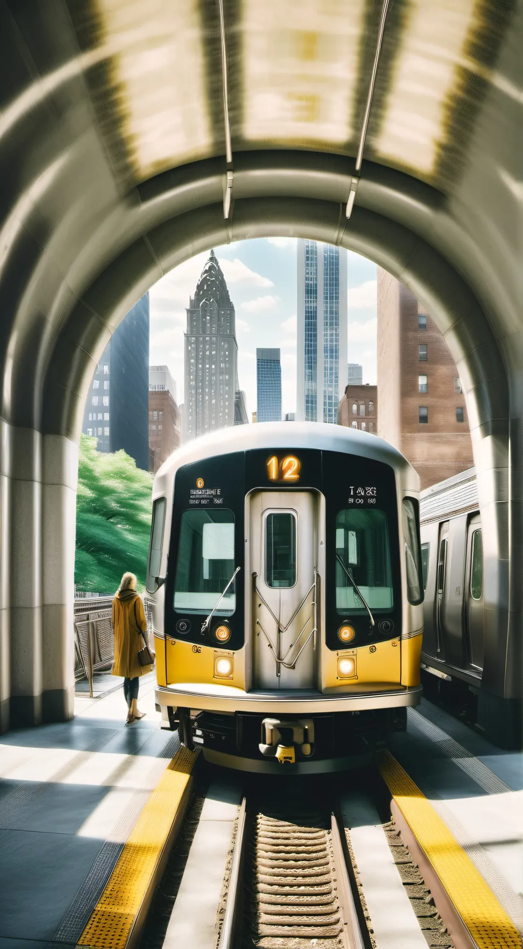ai character: 3 Train MTA NYC  background