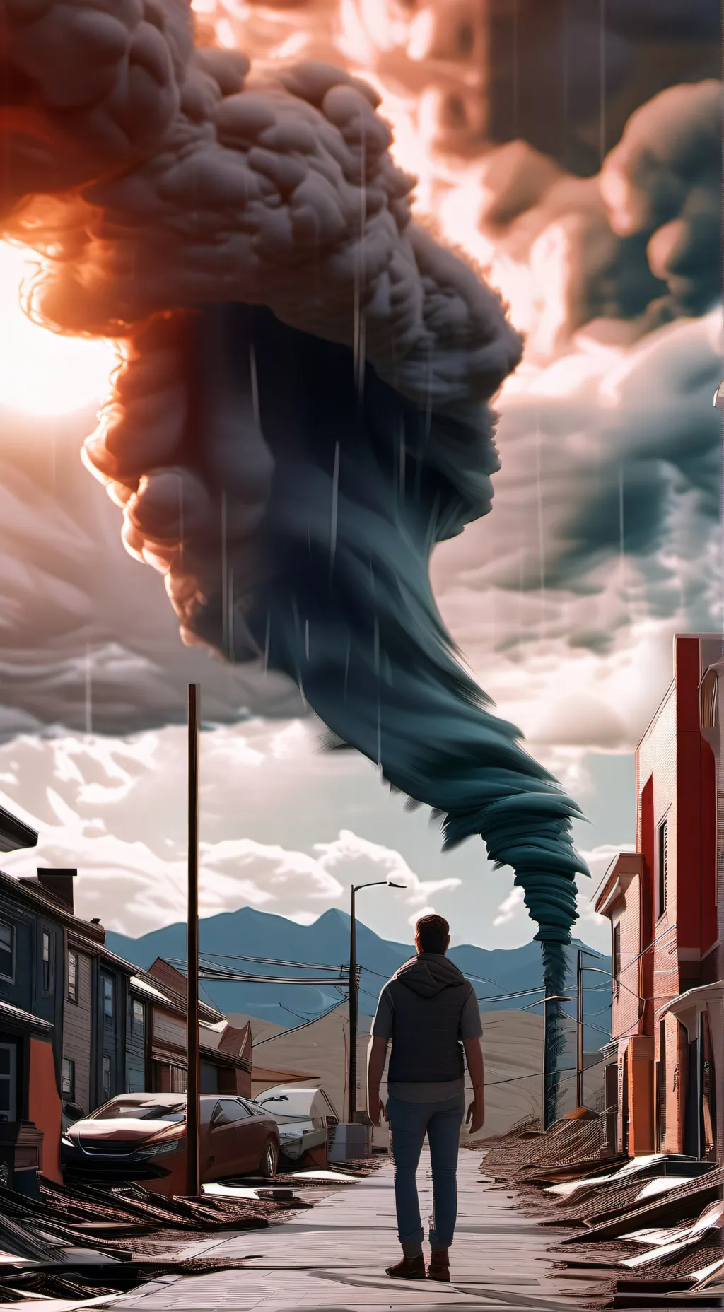 ai character: a tornado & karen  background