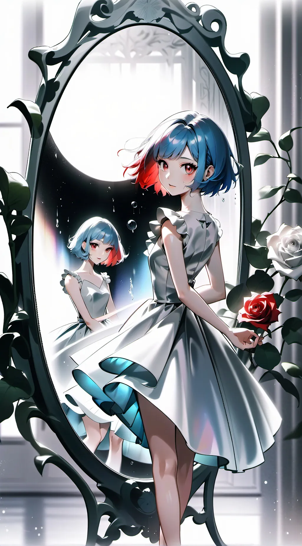 ai character: Violet background