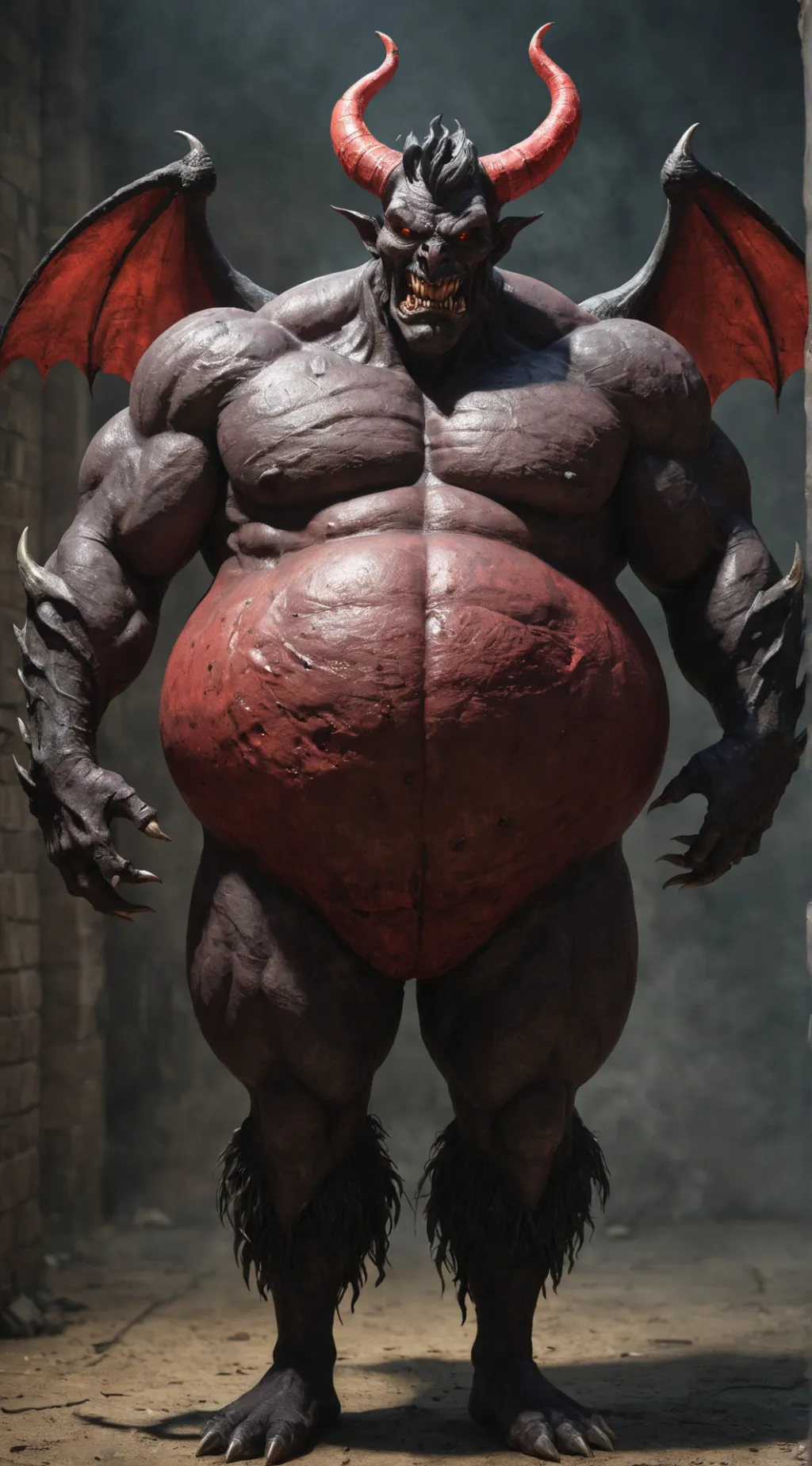 ai character: Inflated demon background