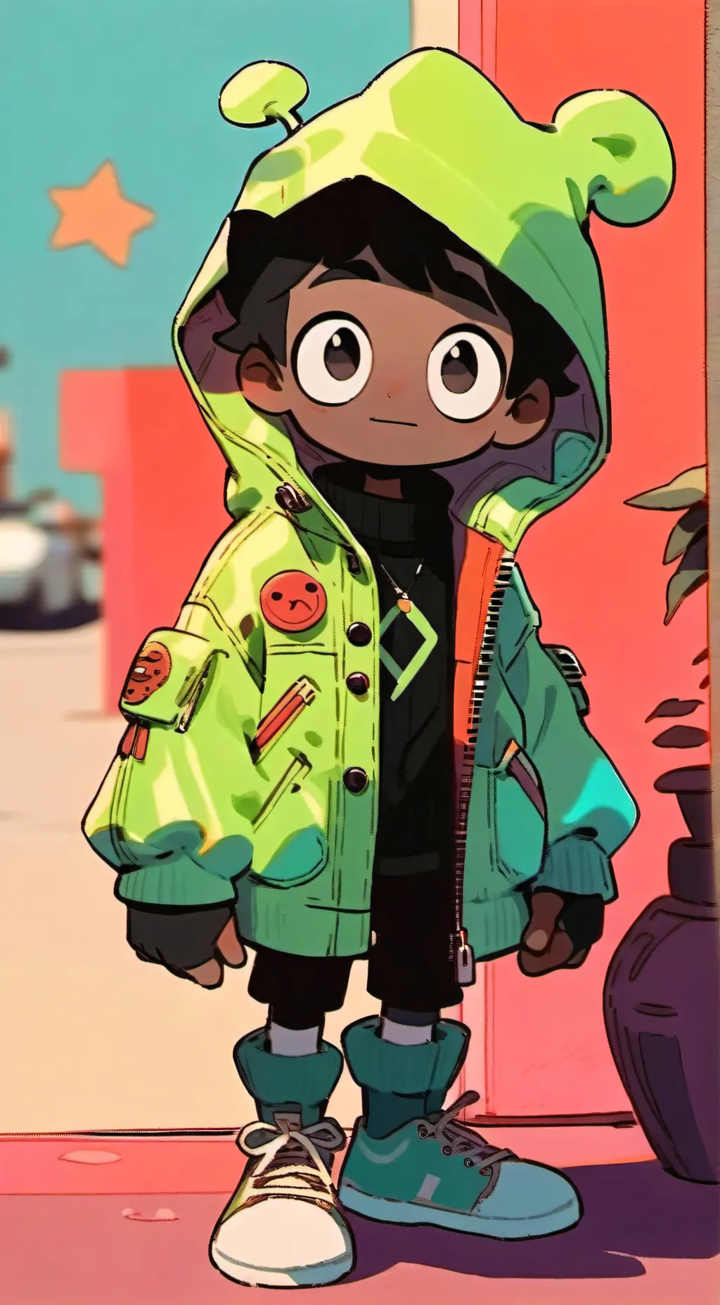 ai character: Cosmo Glitterspark background