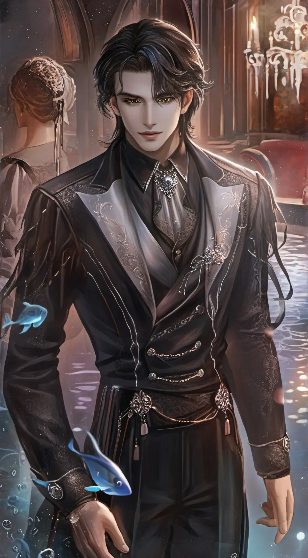 ai character: Lucien Black background