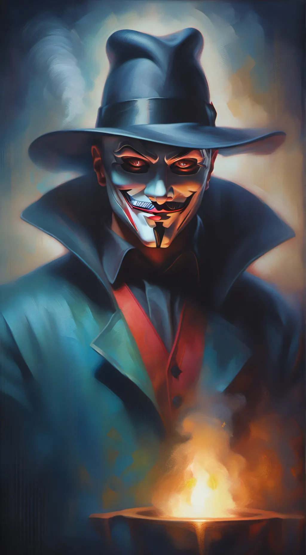 ai character: Masked Magician background