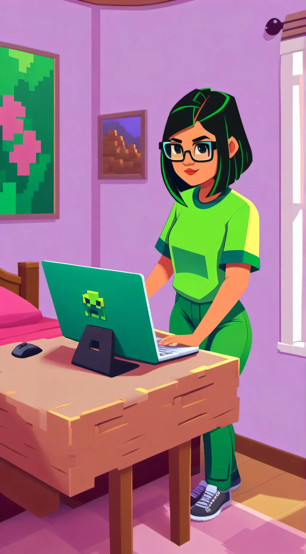 ai character: Laya Video Game background