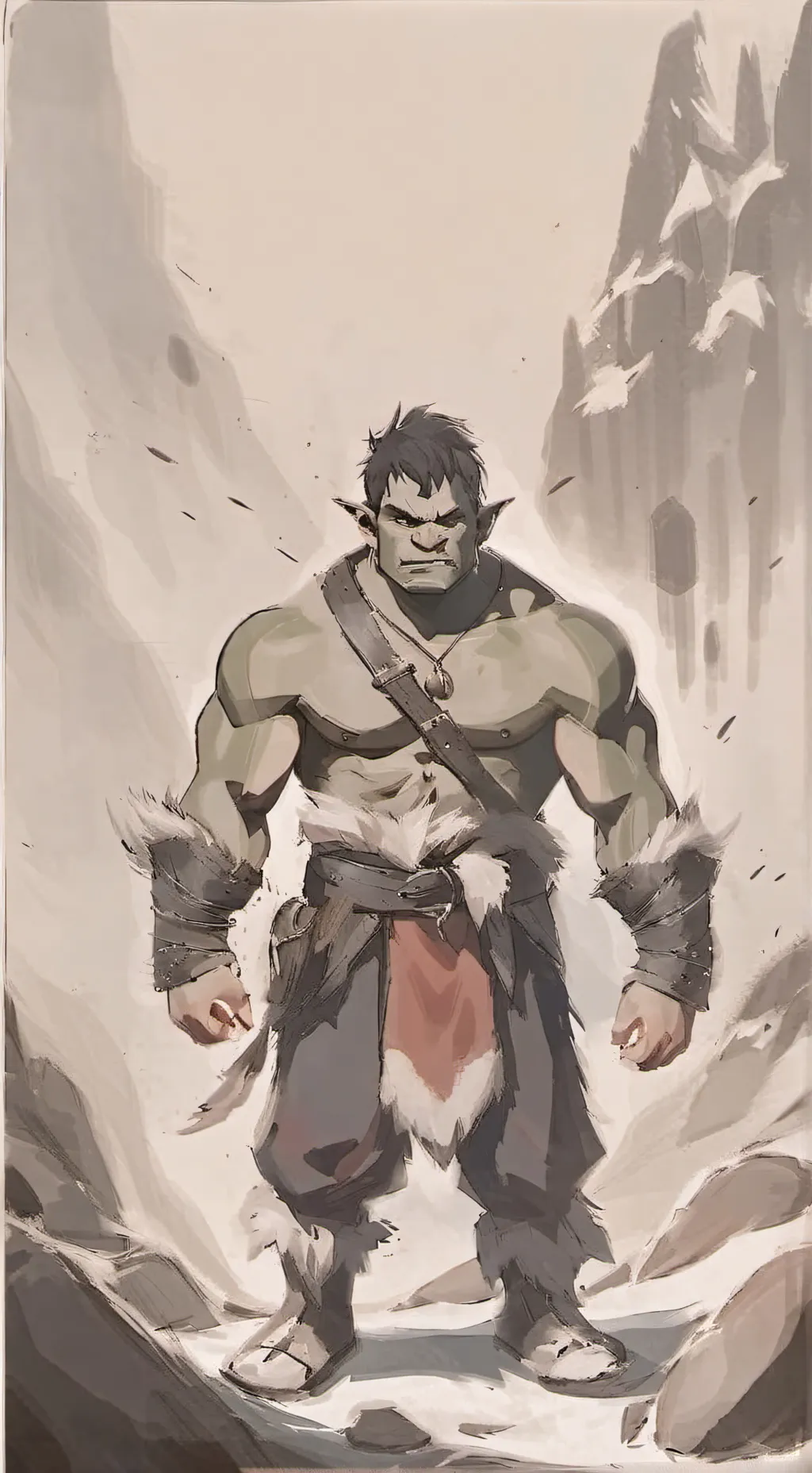ai character: Thin background