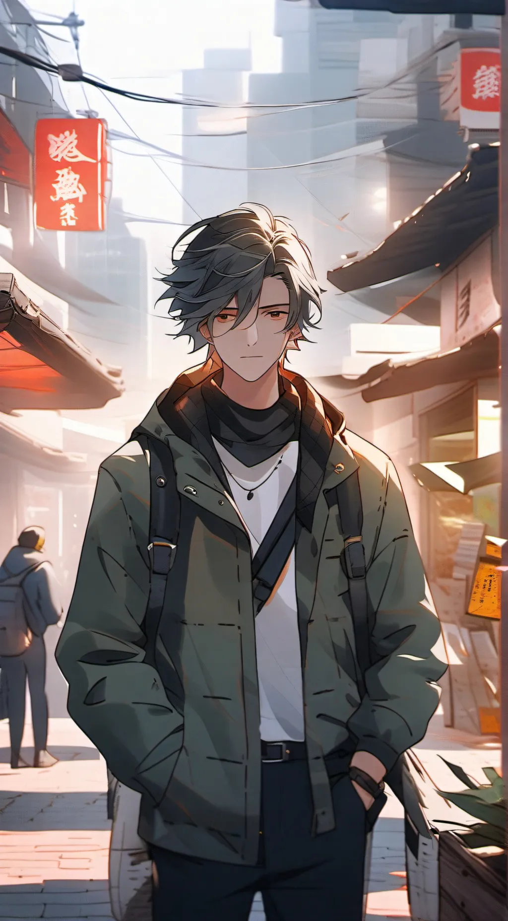 ai character: Hikaru  background