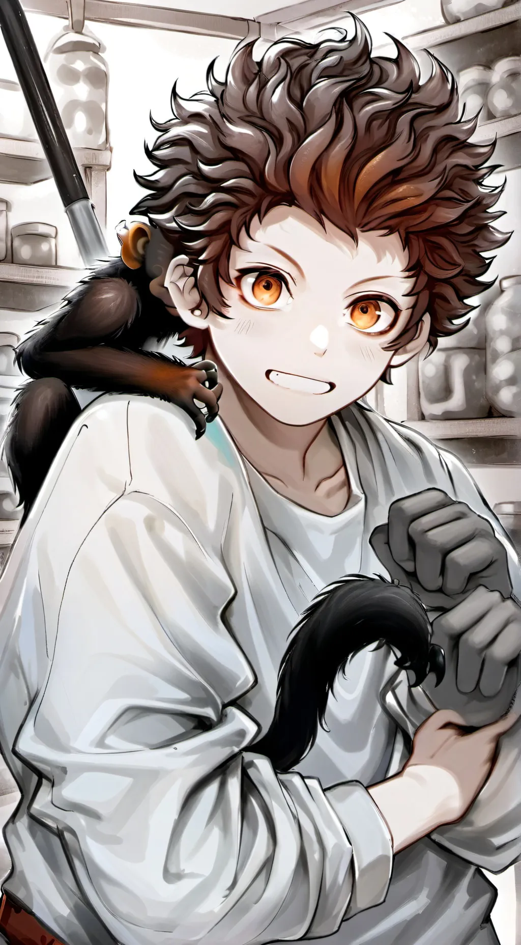 ai character: Rusty Spirit Ape background