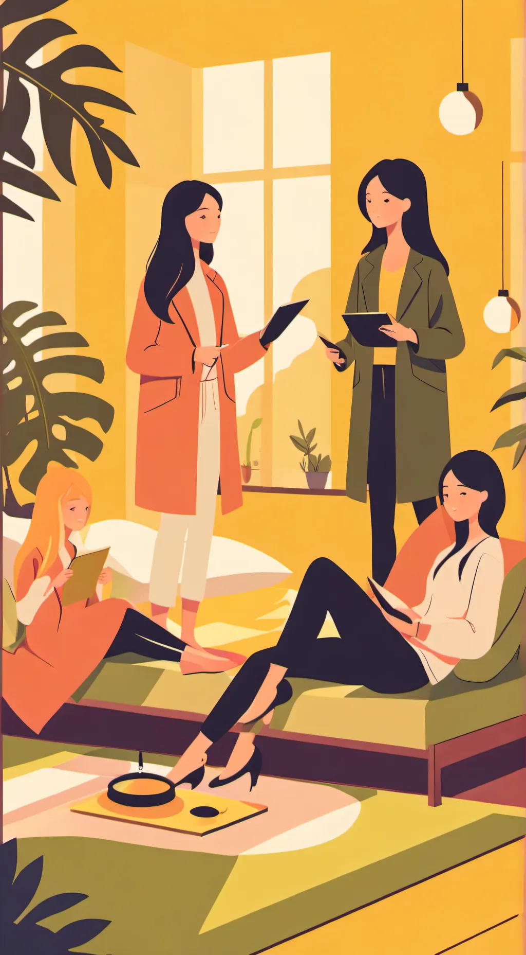 ai character: girls sleepover background