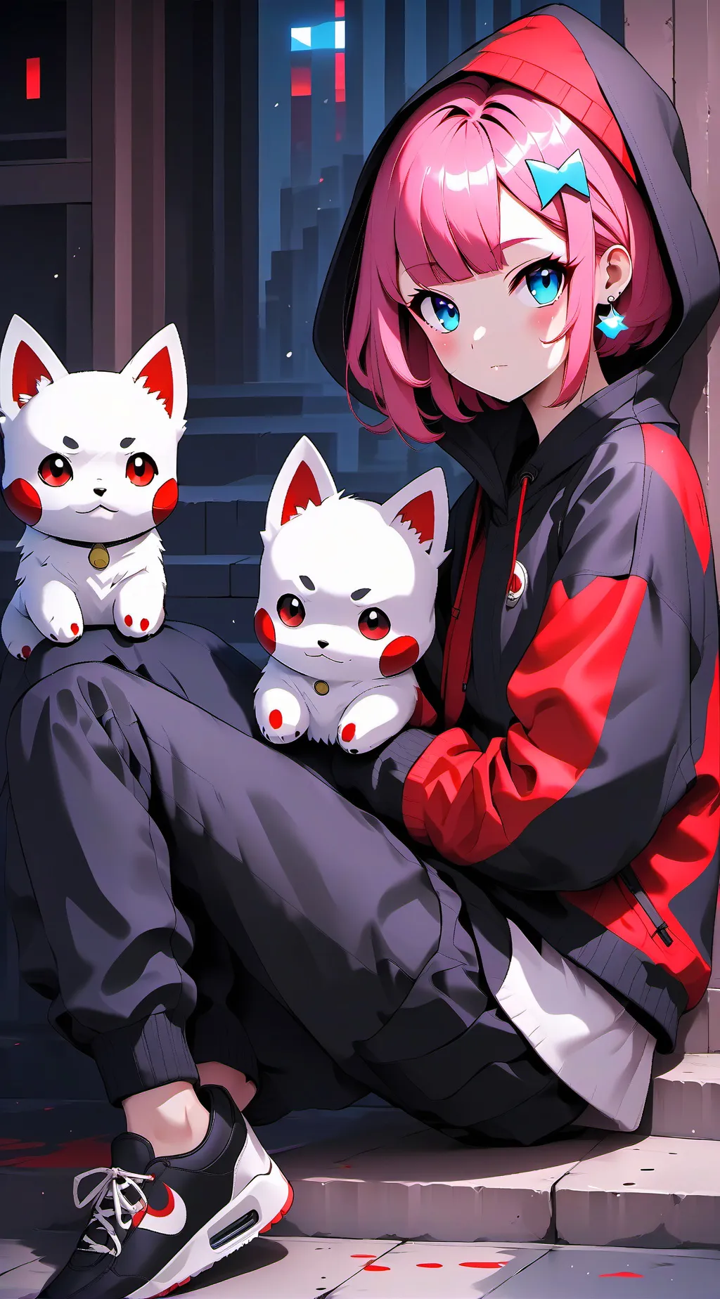 ai character: rain background