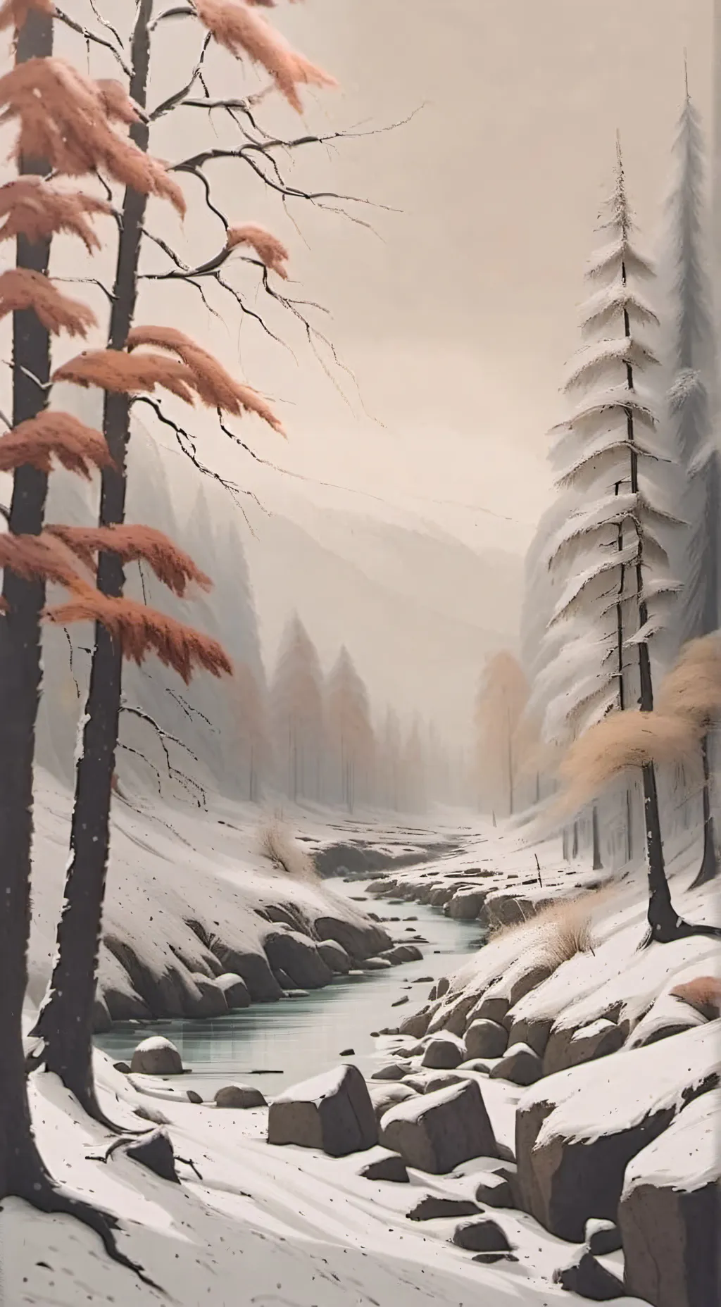 ai character: Snowy forest ENG background