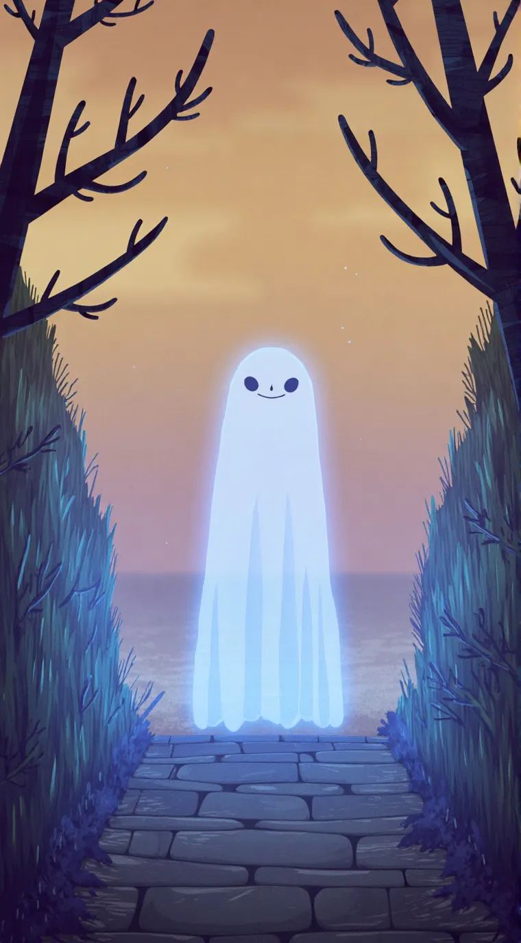 ai character: friendly Ghost background