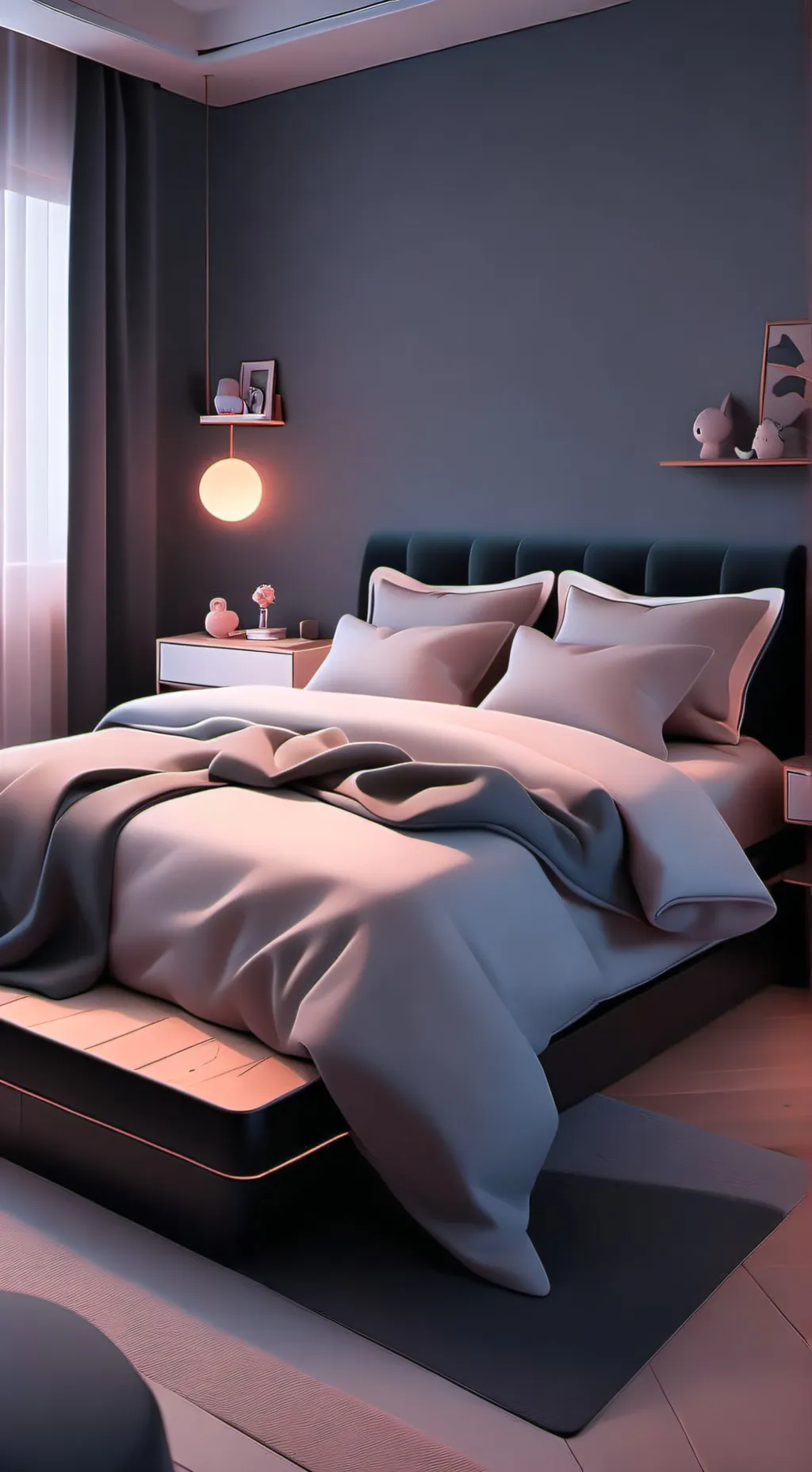 ai character: sleep over background