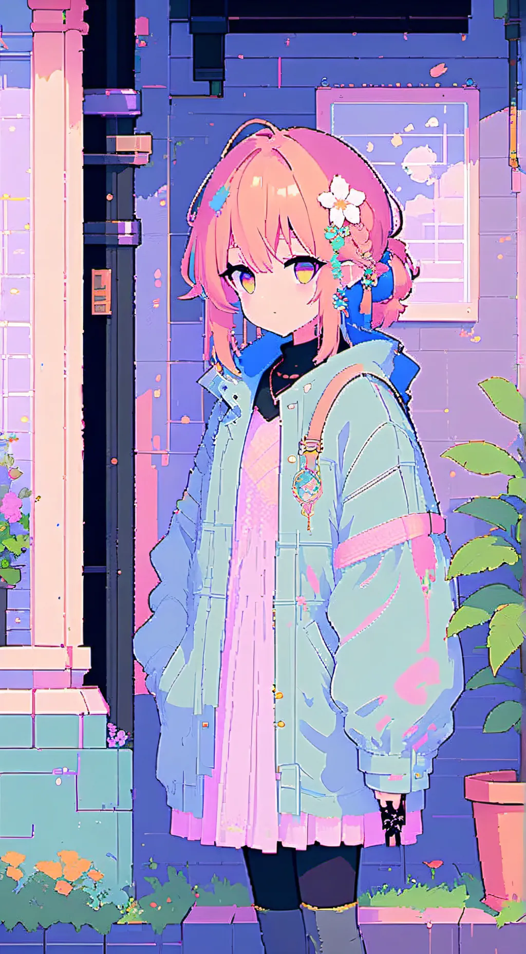 ai character: Anime lill sis  background