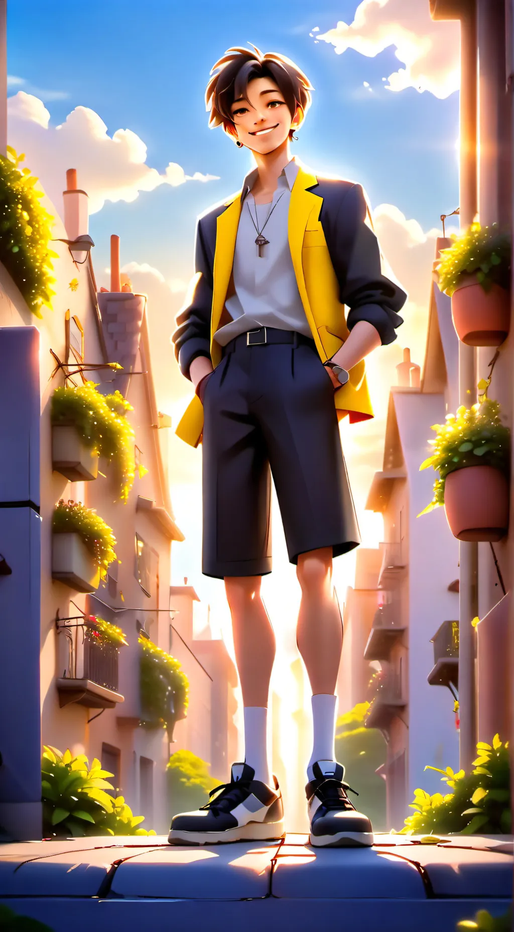 ai character: Anime boy background