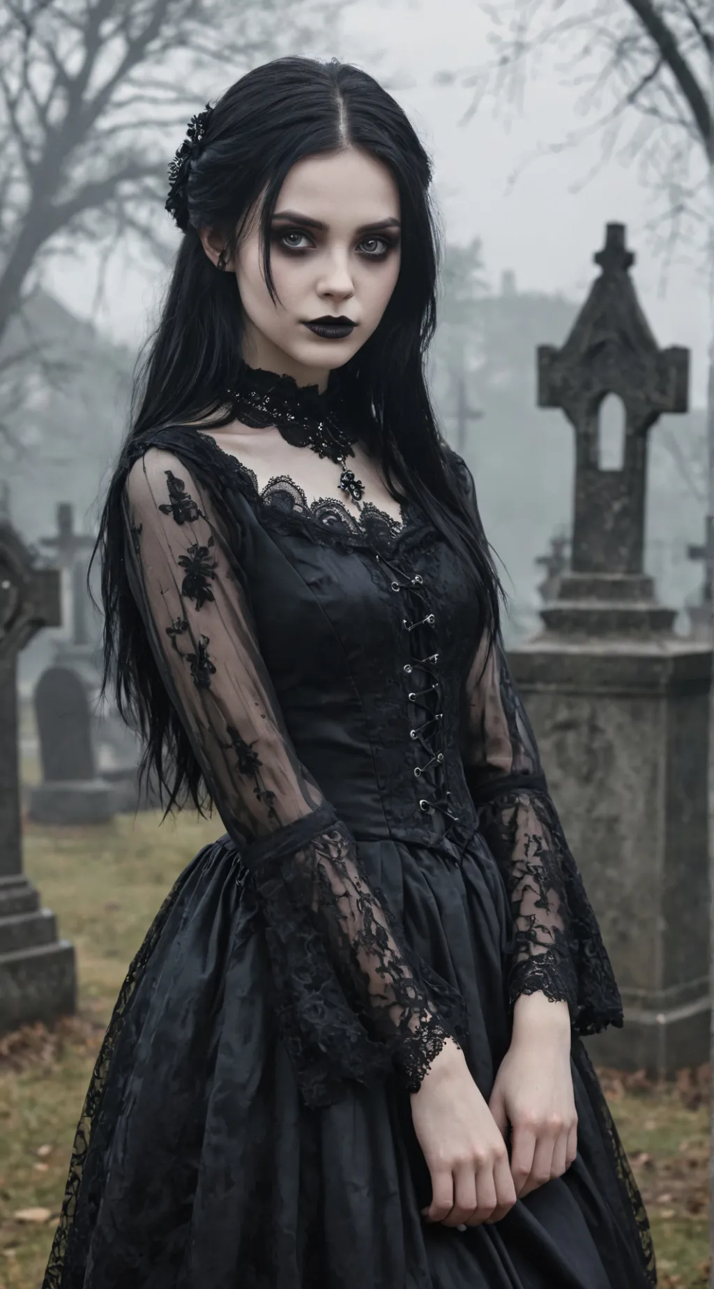 ai character: Wednesday Addams background