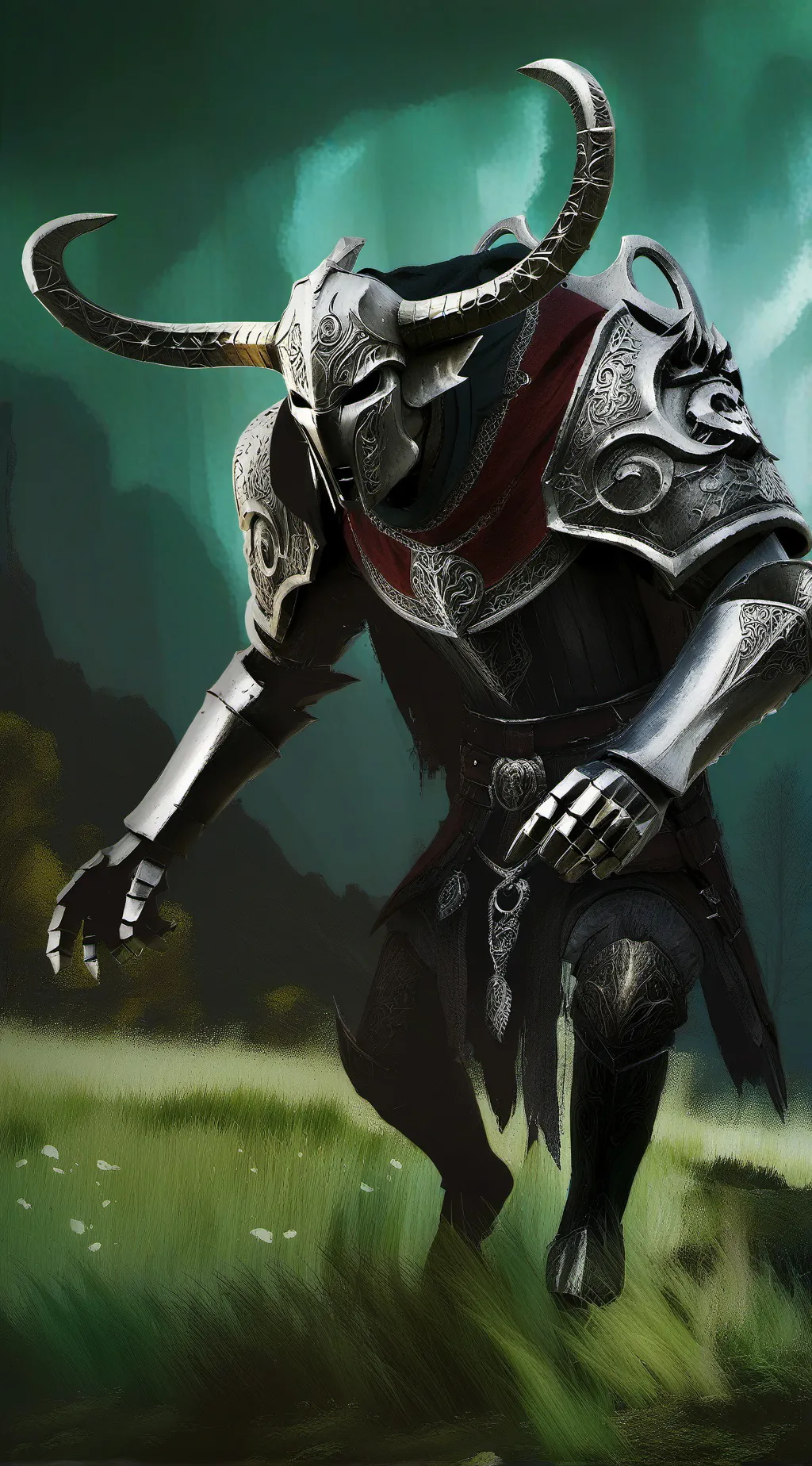 ai character: Grass background
