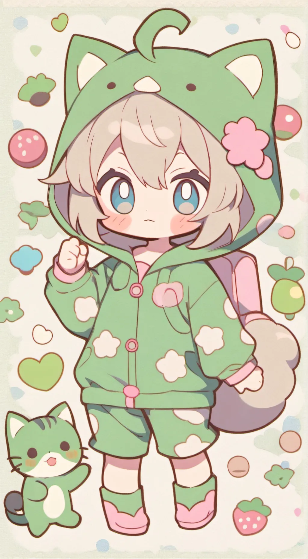 ai character: bb neko el medico  background