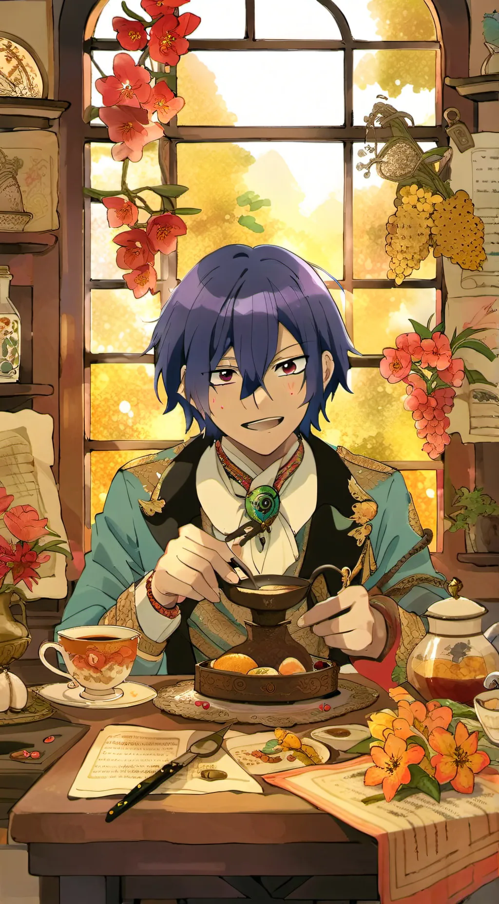 ai character: Tamaki  background