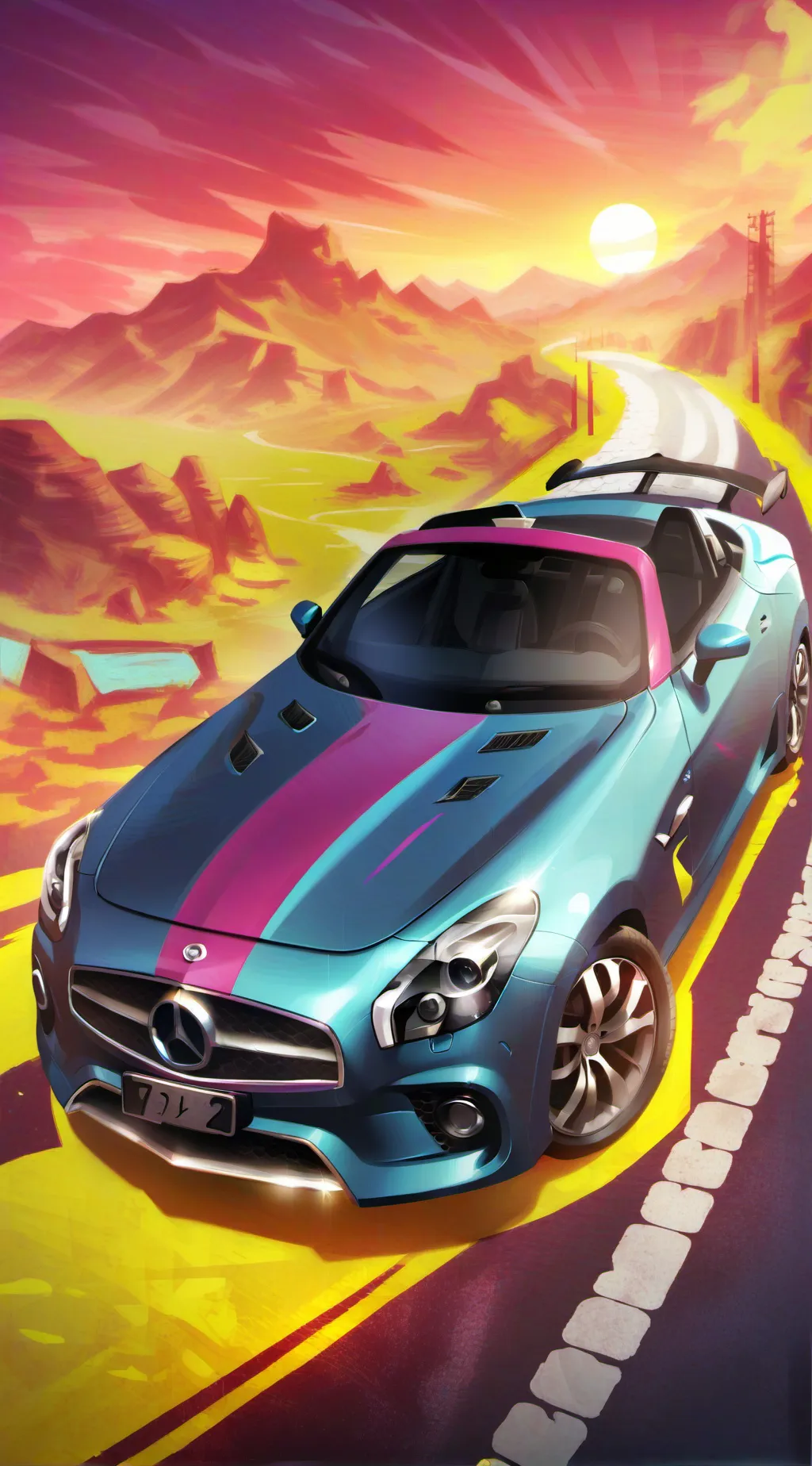 ai character: HB road trip  background