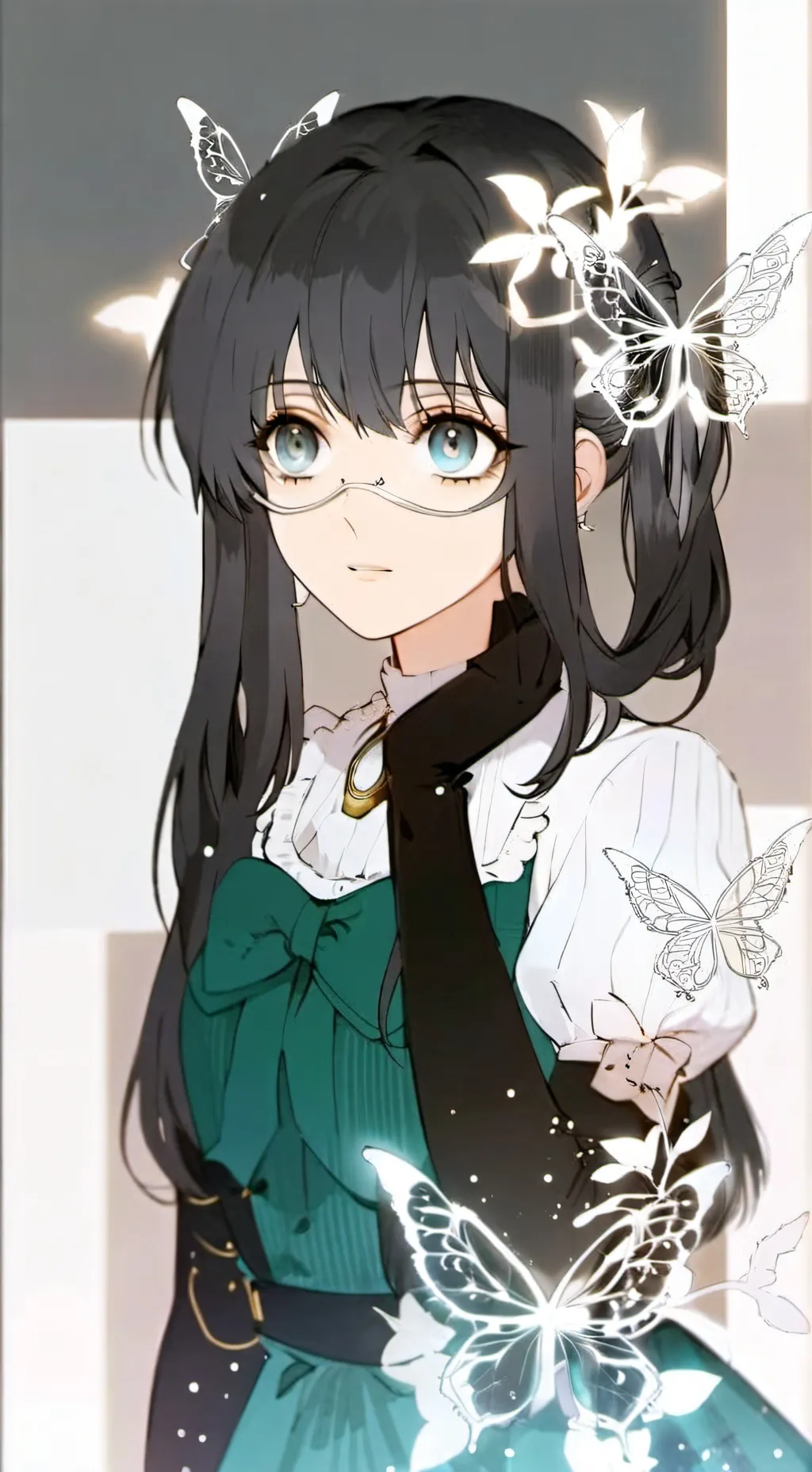 ai character: Emerald background