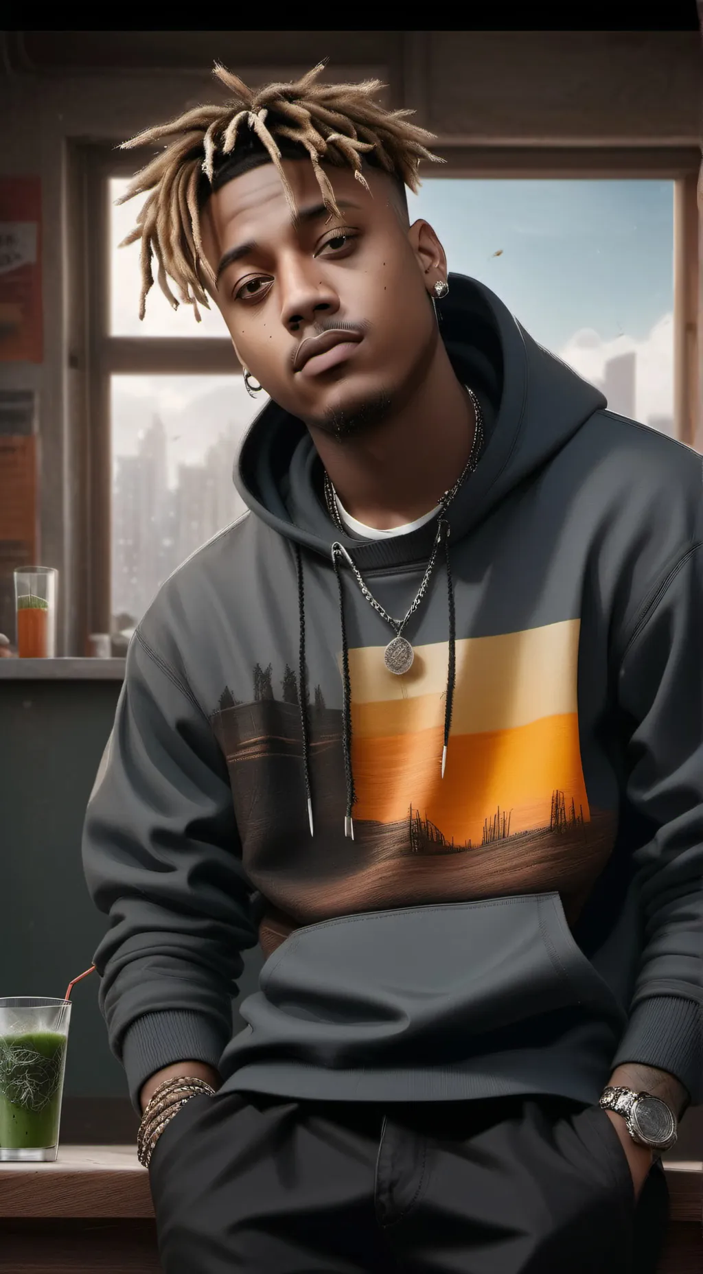 ai character: juice wrld background