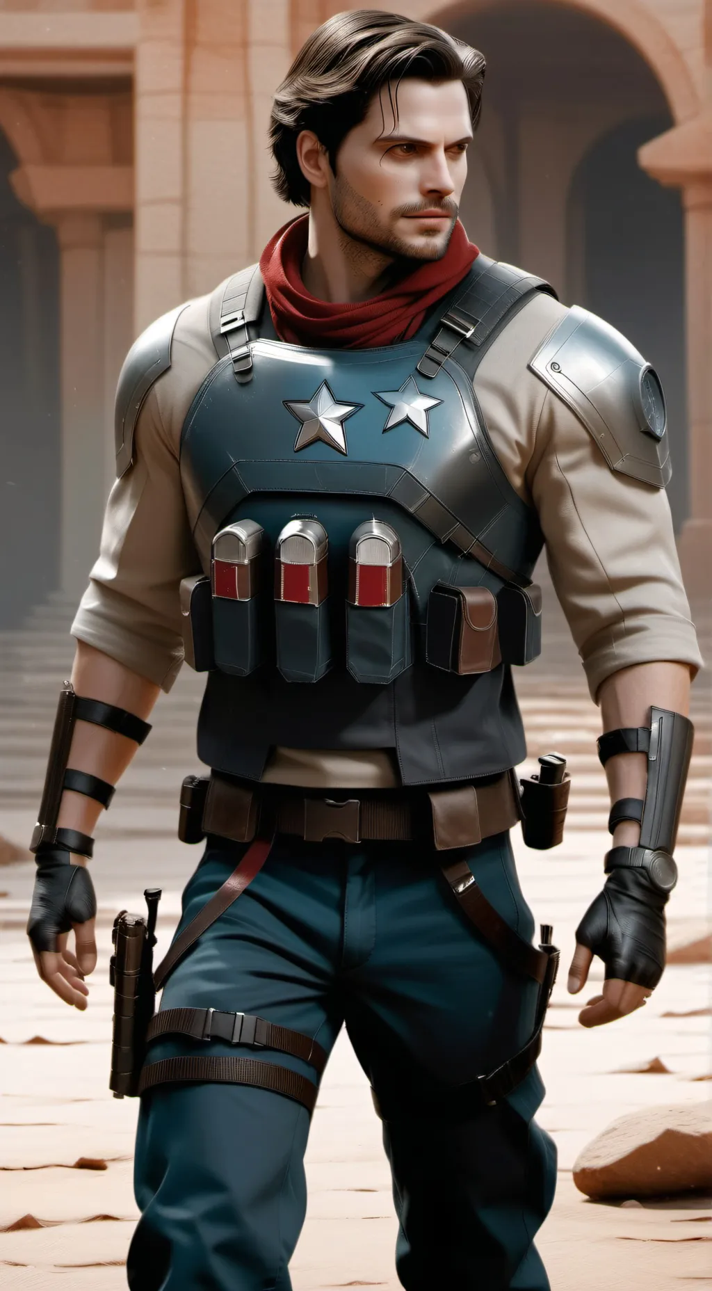 ai character: bucky Barnes  background