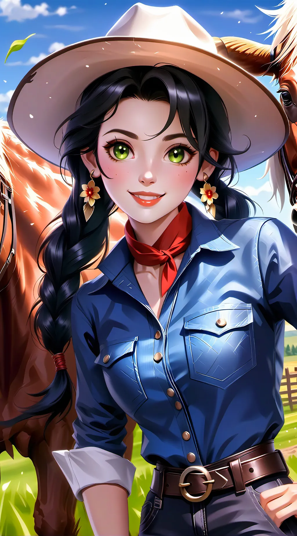 ai character: Aurora Farmhand background